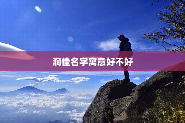 润佳名字寓意好不好
