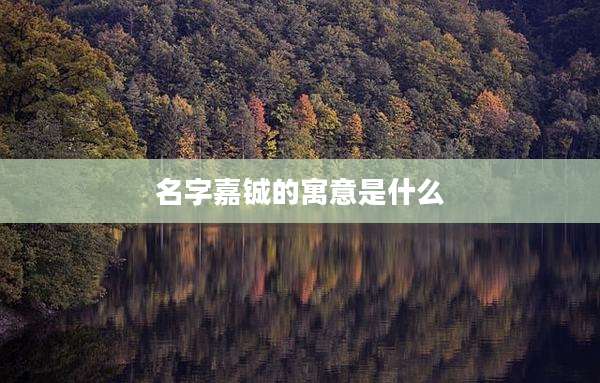 名字嘉铖的寓意是什么