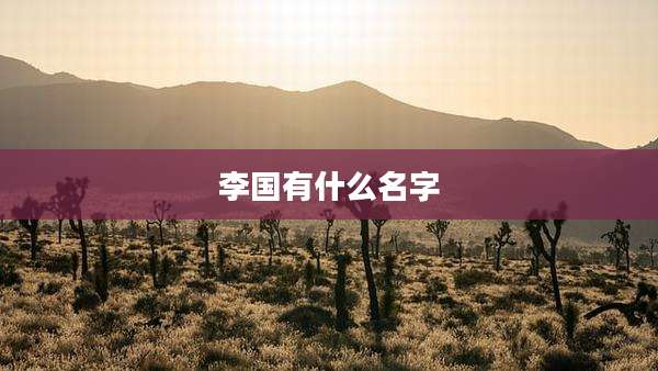 李国有什么名字