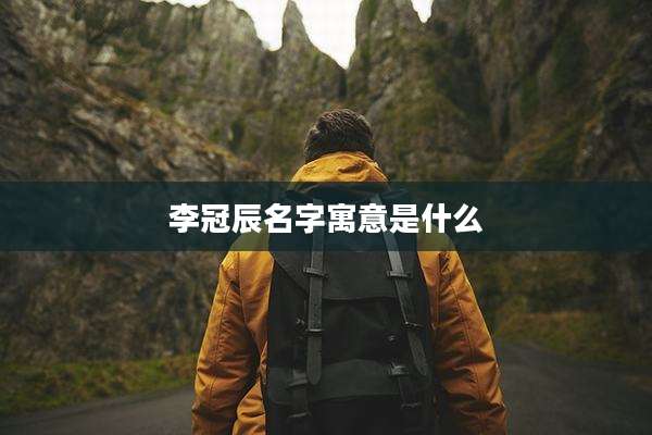李冠辰名字寓意是什么
