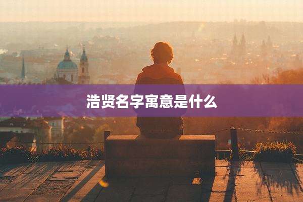 浩贤名字寓意是什么