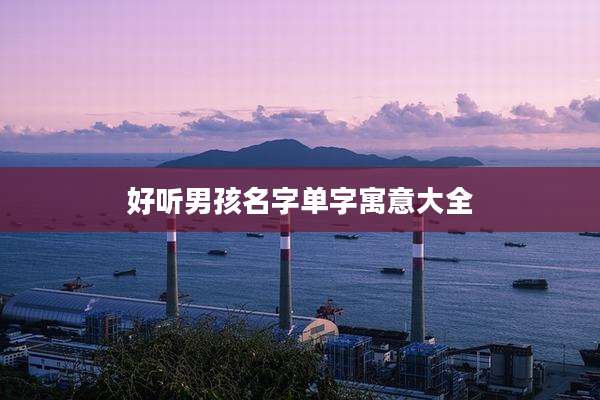 好听男孩名字单字寓意大全