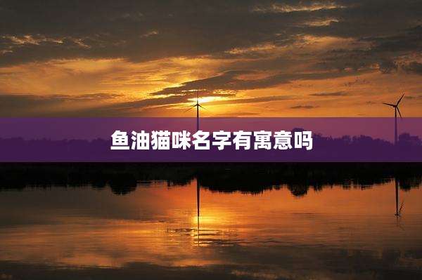 鱼油猫咪名字有寓意吗