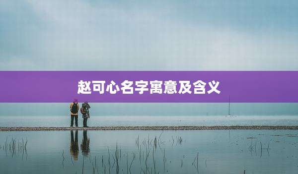 赵可心名字寓意及含义