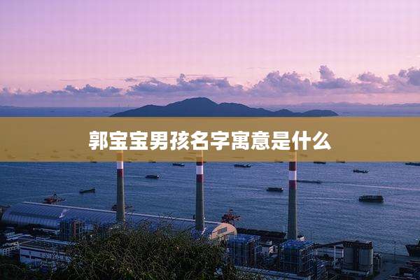 郭宝宝男孩名字寓意是什么