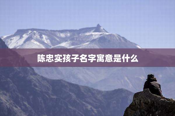 陈忠实孩子名字寓意是什么