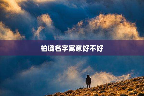 柏璐名字寓意好不好