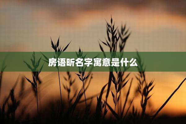房语昕名字寓意是什么