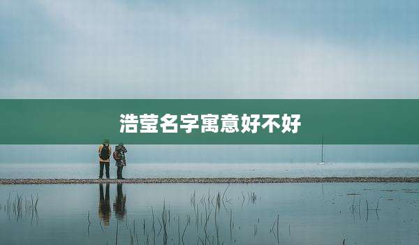 浩莹名字寓意好不好