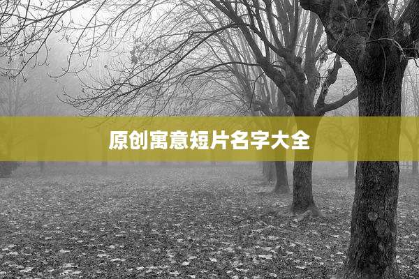 原创寓意短片名字大全
