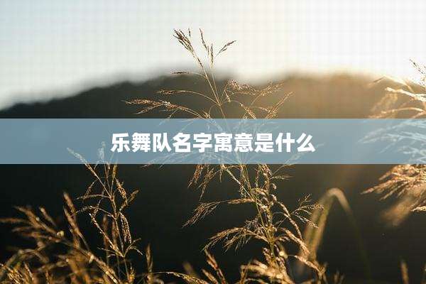 乐舞队名字寓意是什么