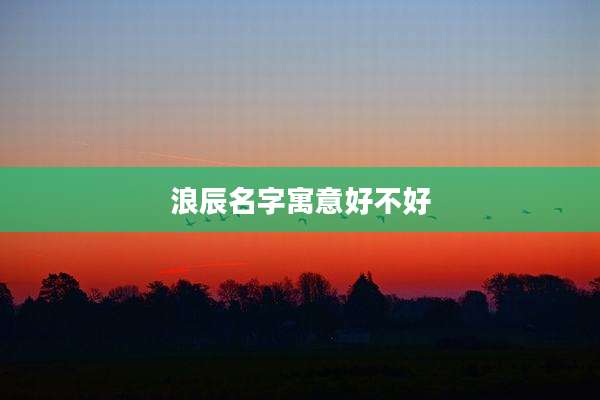 浪辰名字寓意好不好