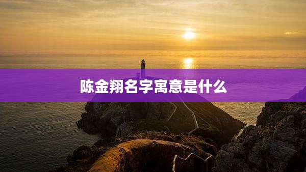 陈金翔名字寓意是什么
