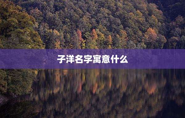 子洋名字寓意什么