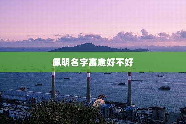 佩明名字寓意好不好
