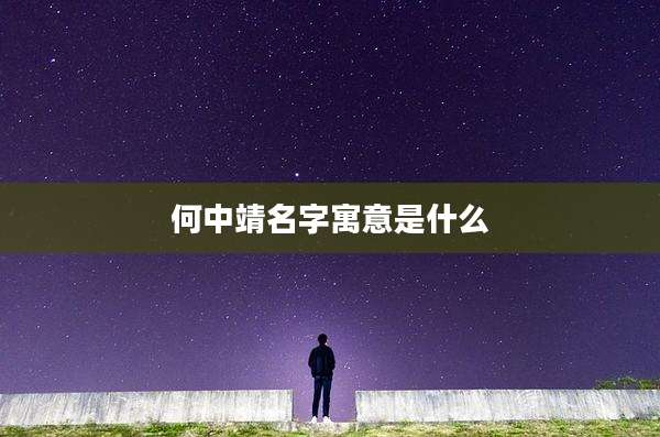 何中靖名字寓意是什么