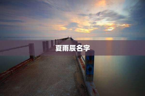 夏雨辰名字