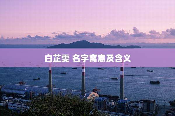 白芷雯 名字寓意及含义