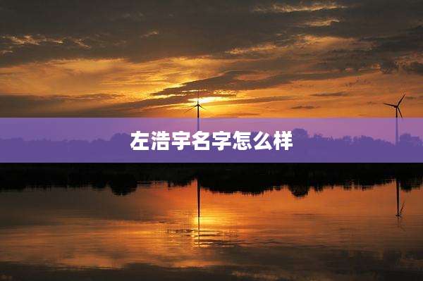 左浩宇名字怎么样