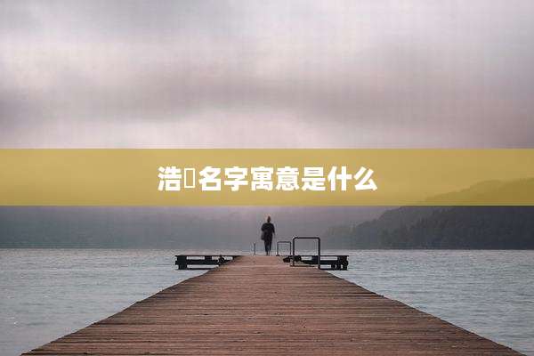 浩洺名字寓意是什么