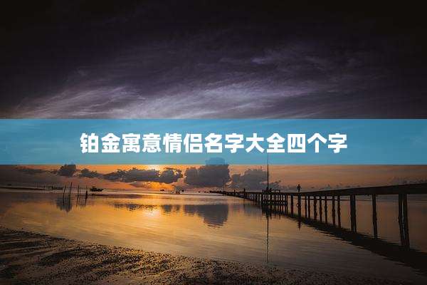 铂金寓意情侣名字大全四个字