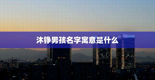沐铮男孩名字寓意是什么