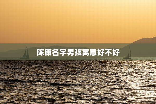 陈康名字男孩寓意好不好