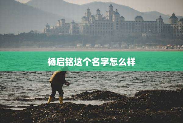 杨启铭这个名字怎么样