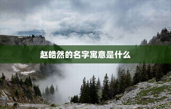 赵皓然的名字寓意是什么