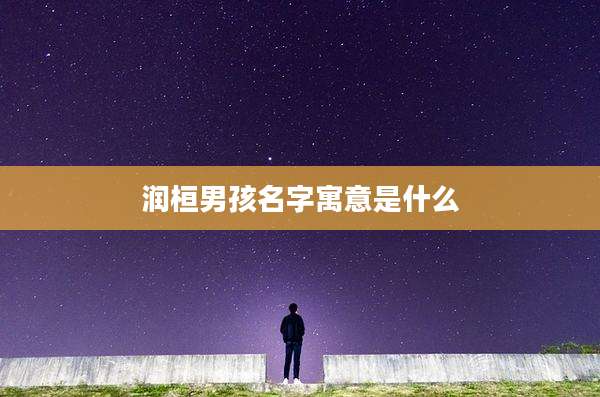 润桓男孩名字寓意是什么