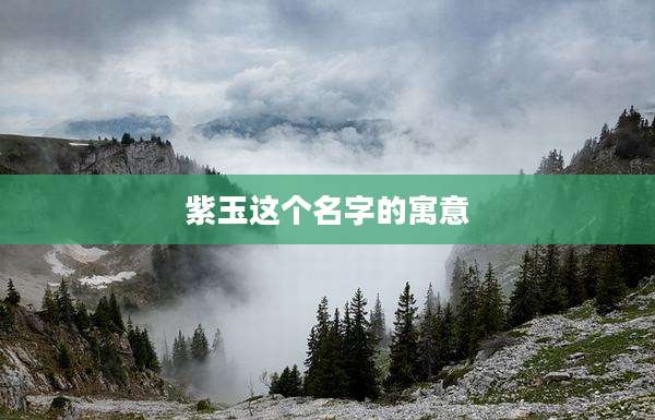 紫玉这个名字的寓意