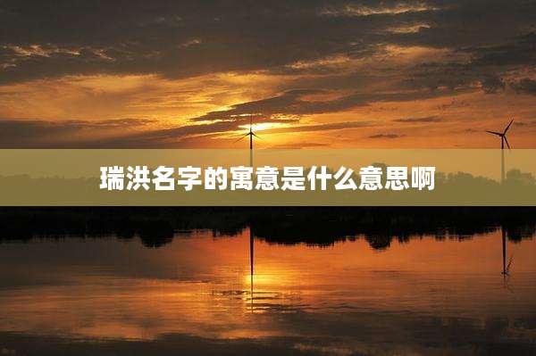 瑞洪名字的寓意是什么意思啊