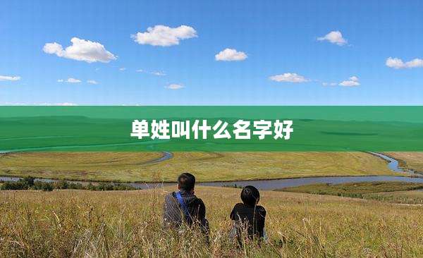 单姓叫什么名字好