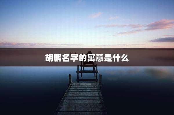 胡鹏名字的寓意是什么