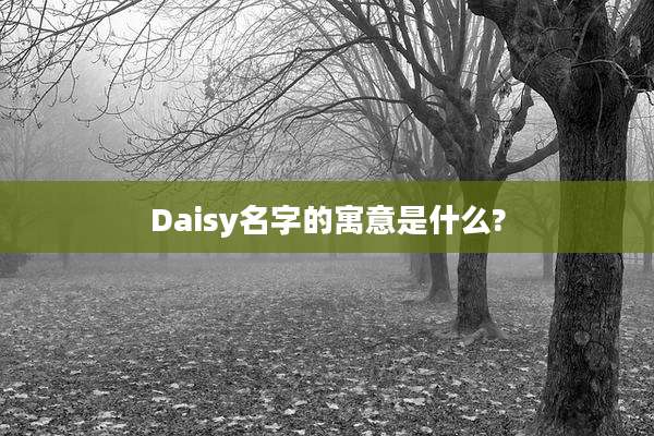 Daisy名字的寓意是什么?