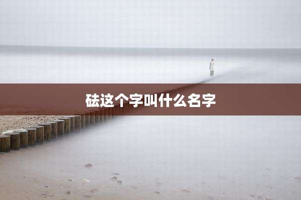 砝这个字叫什么名字