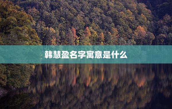 韩慧盈名字寓意是什么