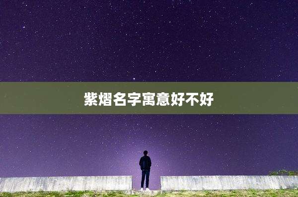 紫熠名字寓意好不好