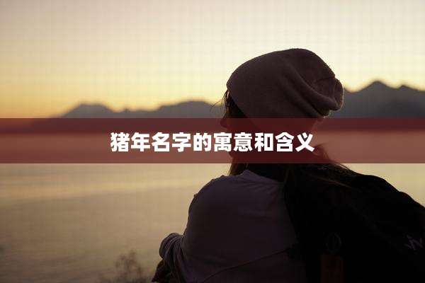 猪年名字的寓意和含义