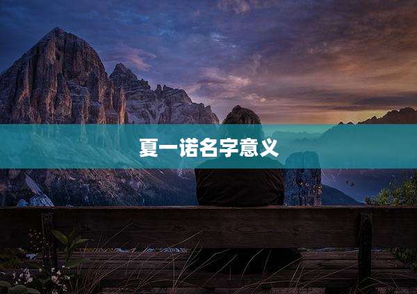 夏一诺名字意义