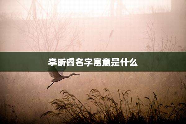 李昕睿名字寓意是什么