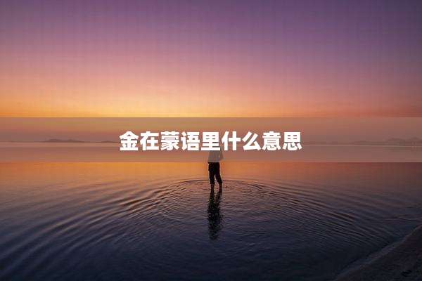金在蒙语里什么意思
