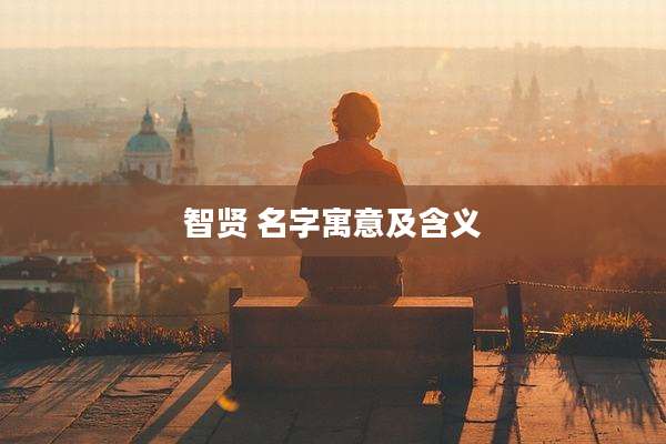 智贤 名字寓意及含义