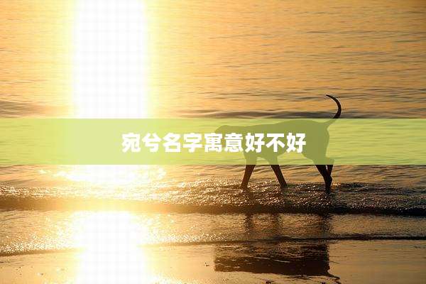 宛兮名字寓意好不好