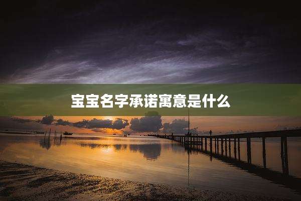 宝宝名字承诺寓意是什么