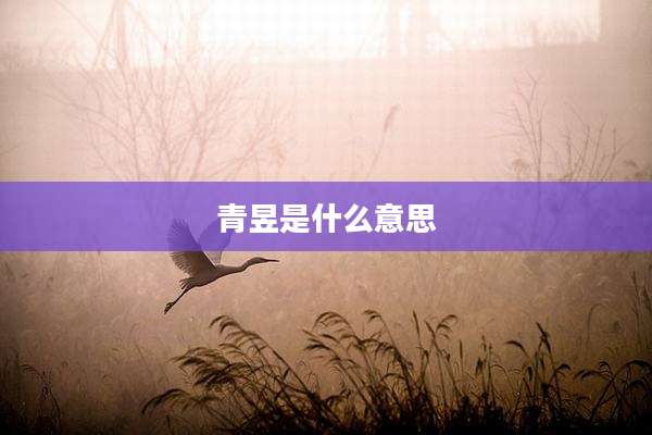 青昱是什么意思