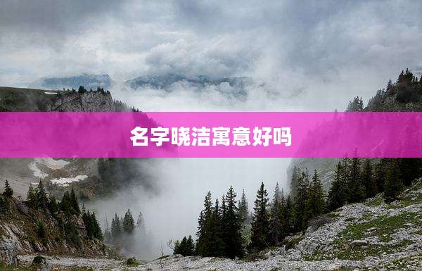 名字晓洁寓意好吗