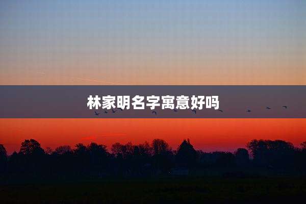 林家明名字寓意好吗