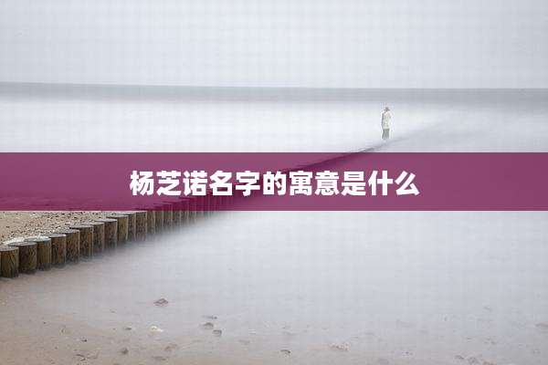 杨芝诺名字的寓意是什么