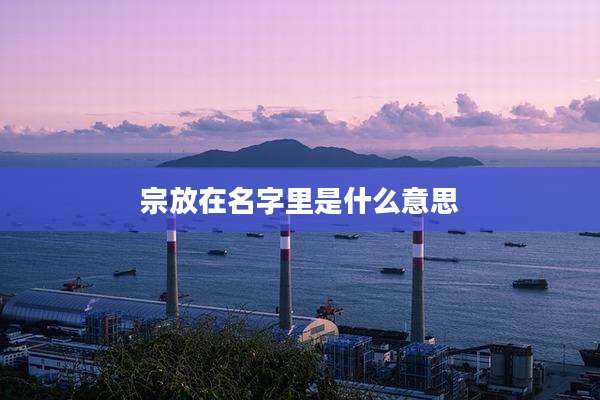 宗放在名字里是什么意思